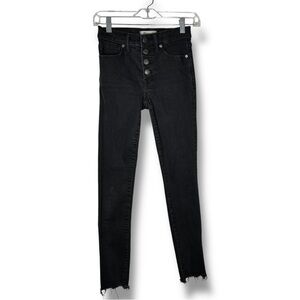Madewell 9” High Rise Skinny Button Closure Black Skinny Jeans Sz 25 - “Elona”